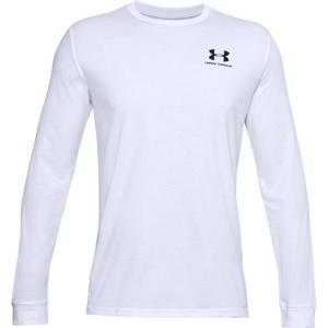 1329585-100-t-shirt-with-logo-on-left-chest-under-armour-sportstyle-white-black